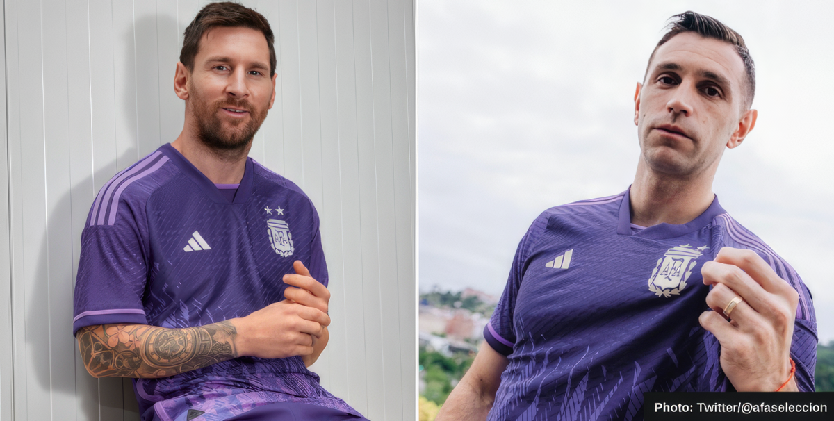 Argentina rock vibrant purple away kits for 2022 World Cup