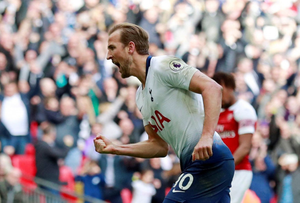 Image of Harry Kane after scoring goal for Tottenahm