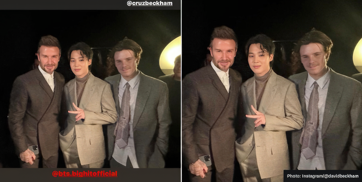 David Beckham and son link up with BTS Park Ji-min at Dior fashion show