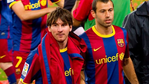 Mascherano and Messi at Barcelona