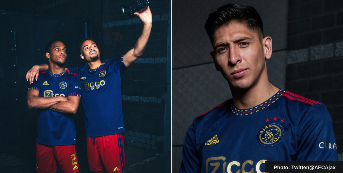 New Ajax blue away kit shines with gold, red accent