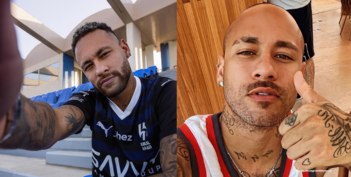 Neymar debuts bold shaved head look and mustache