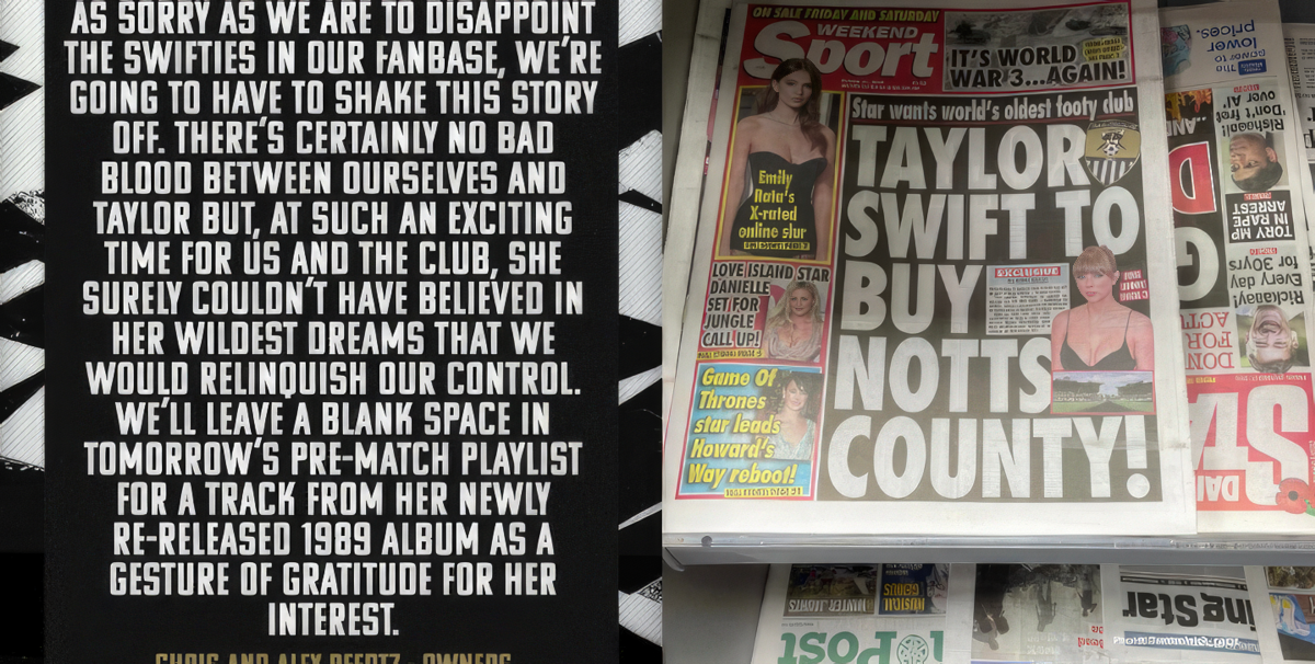 Notts County FC squashes Taylor Swift takeover rumors with hilarious official statement