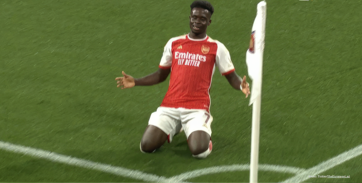 Watch Bukayo Saka score his first-career UCL goal for Arsenal
