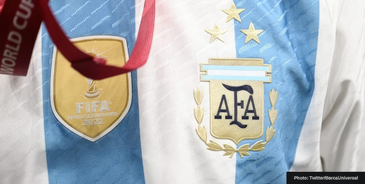 Watch the third World Cup star get added to Argentina’s shirt