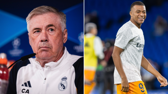 Carlo Ancelotti and Kylian Mbappe