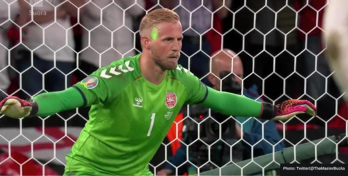 UEFA charge England for targeting Kasper Schmeichel with laser pointer