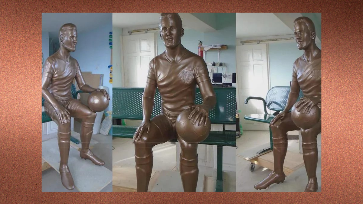 Bronze Harry Kane statue finally sees the light of day