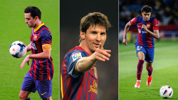 La Masia top players Xavi, Messi, Yamal