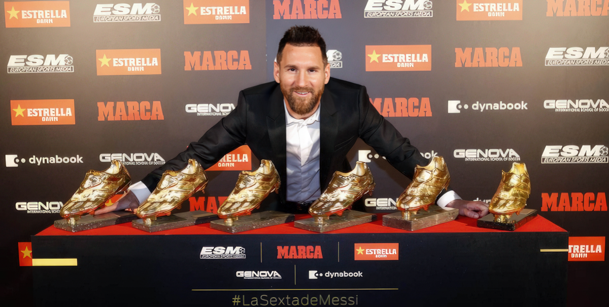 Lionel Messi wins record-breaking 6th Golden Shoe, his third consecutive