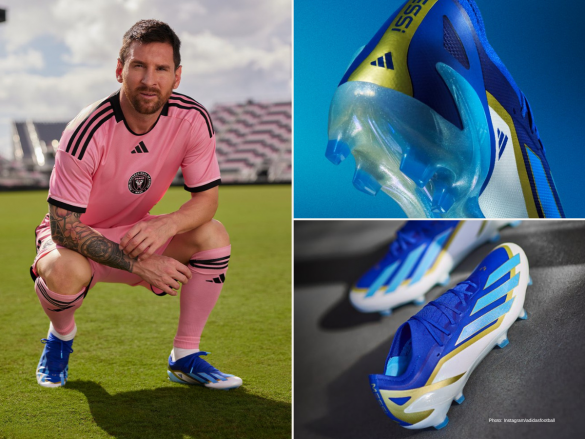 Take a closer look at Messi's 'Spark Gen10s' Albiceleste boots