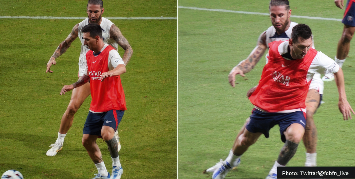 Watch Messi and Ramos nearly scuffle in PSG practice