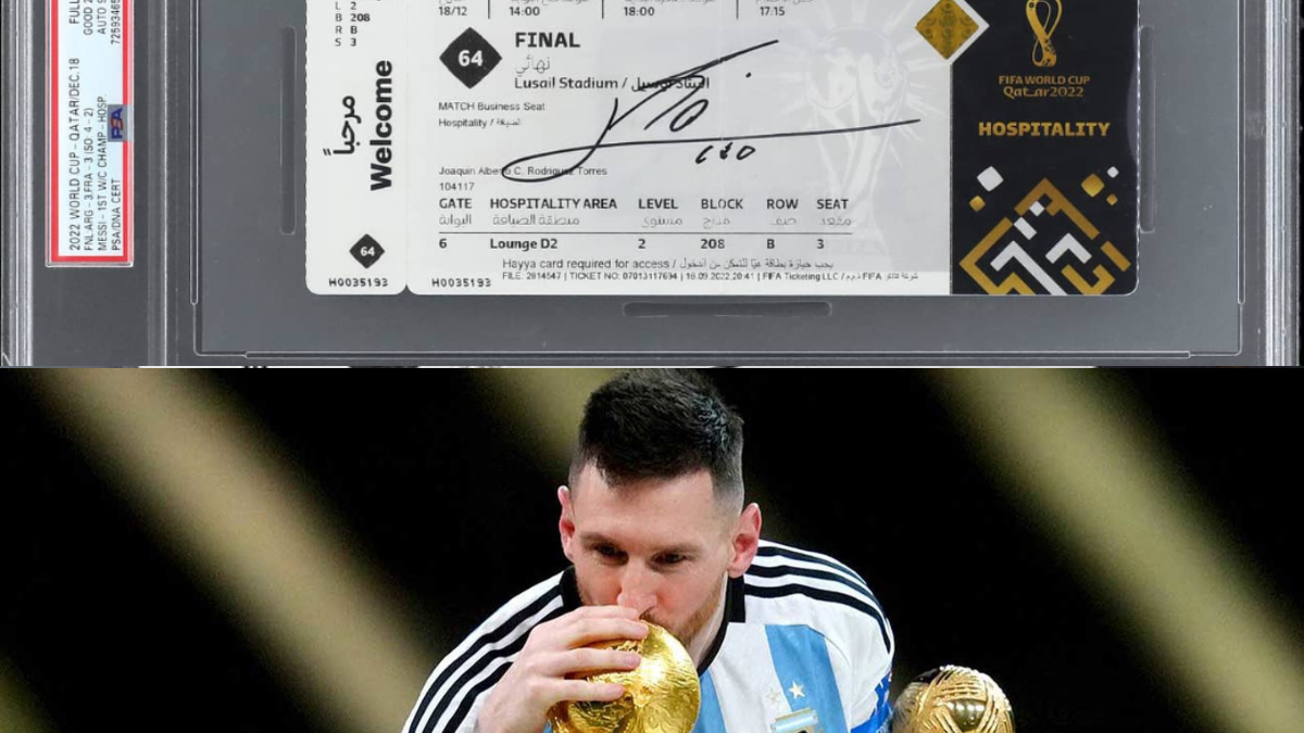 mess signed world cup ticket