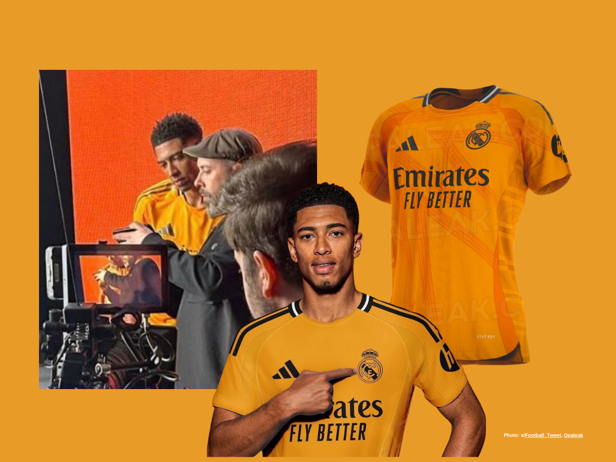 Bellingham teases new 2024/25 away orange Real Madrid kit