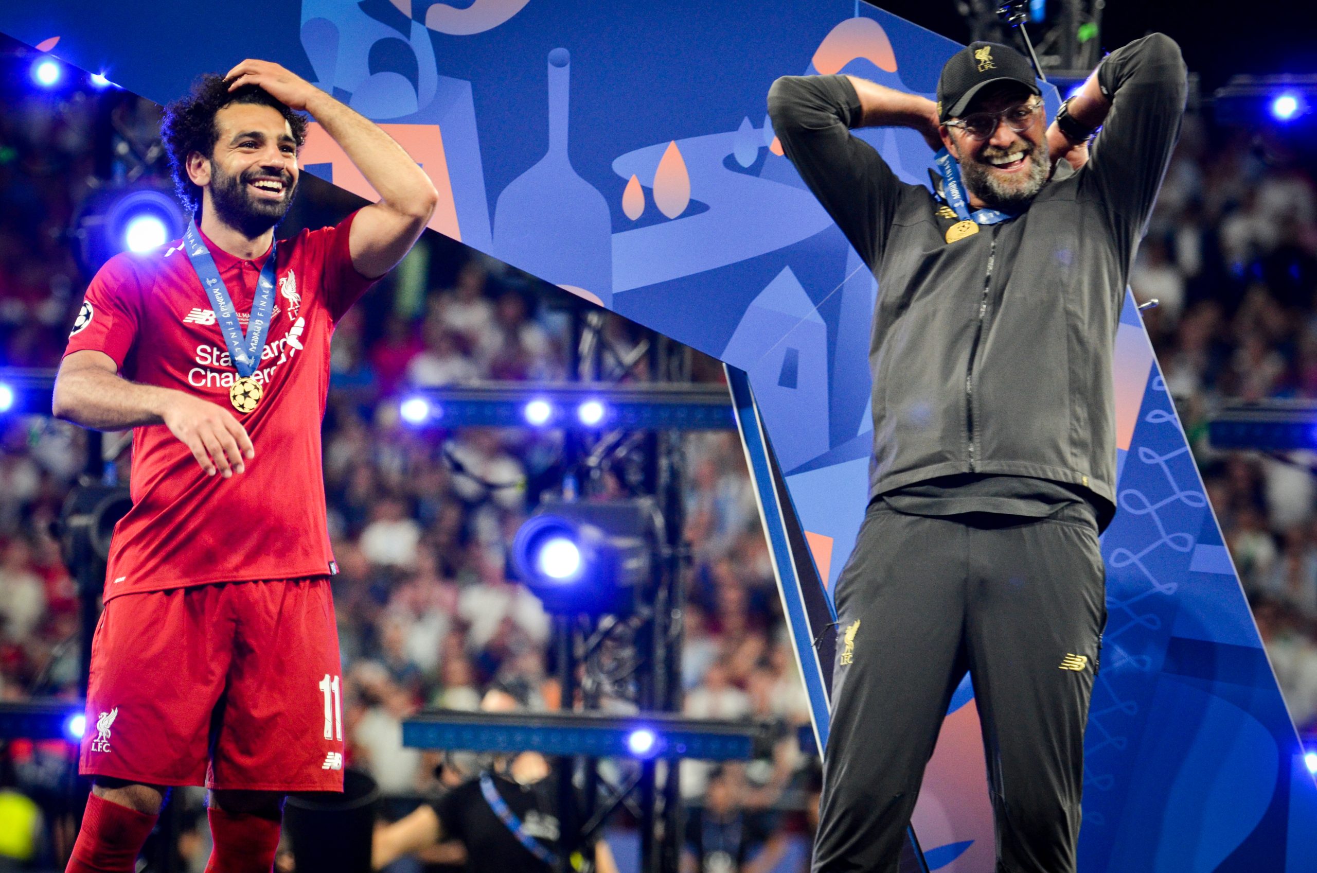 Mo Salah and Jurgen Klopp 